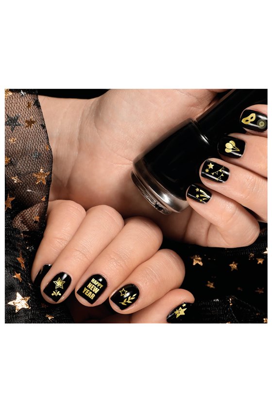 1 SHEET NAIL STICKERS 10X7 CM HAPPY NEW YEAR