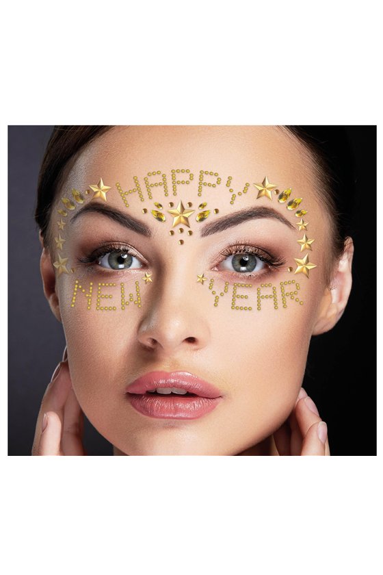 HAPPY NEW YEAR ADHESIVE FACIAL JEWELRY