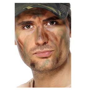 Smiffys Make-Up FX, Army Camouflage Kit, Grease, M