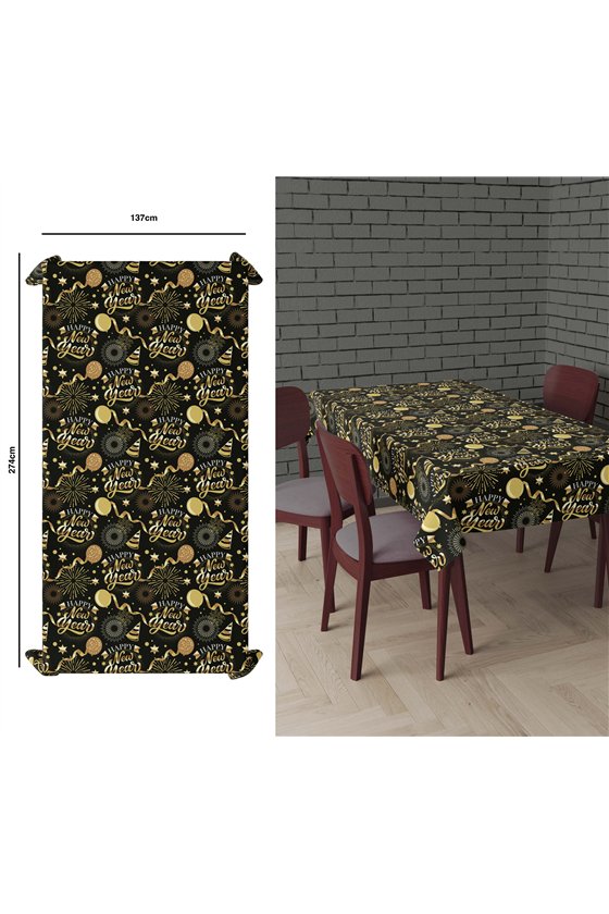 HAPPY NEW YEAR TABLECLOTH 137X274 CM