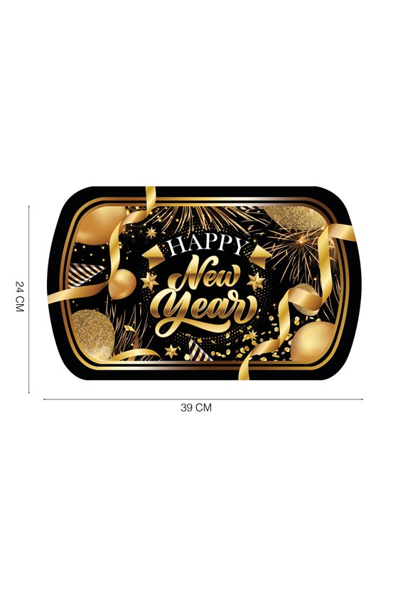 HAPPY NEW YEAR TRAY 39X24 CM PLASTIC