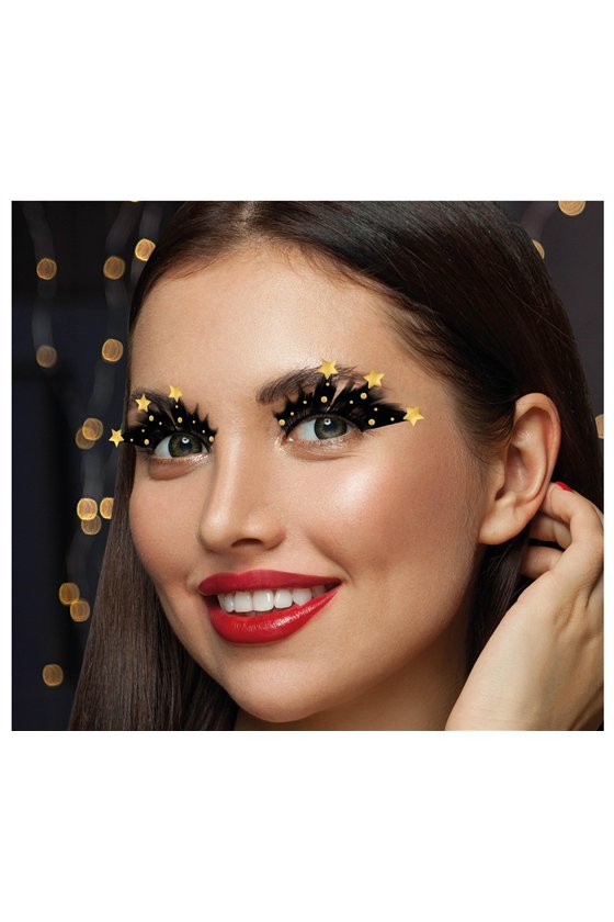 BLACK EYELASHES WITH STARS