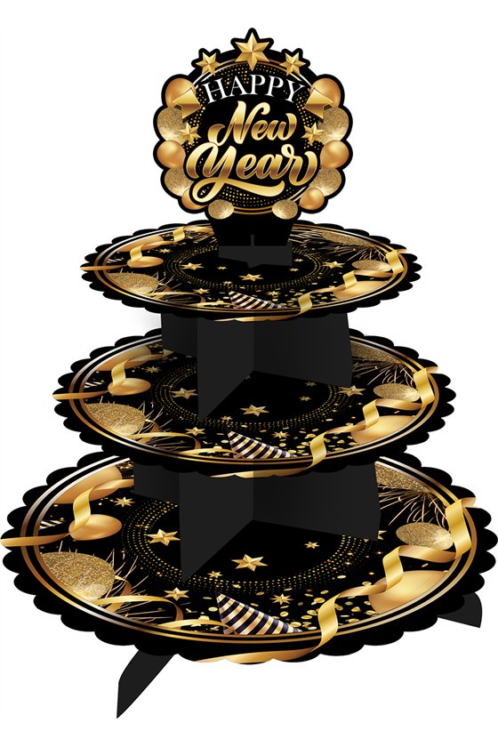3 FLOORS TRAY 40X30 CM HAPPY NEW YEAR