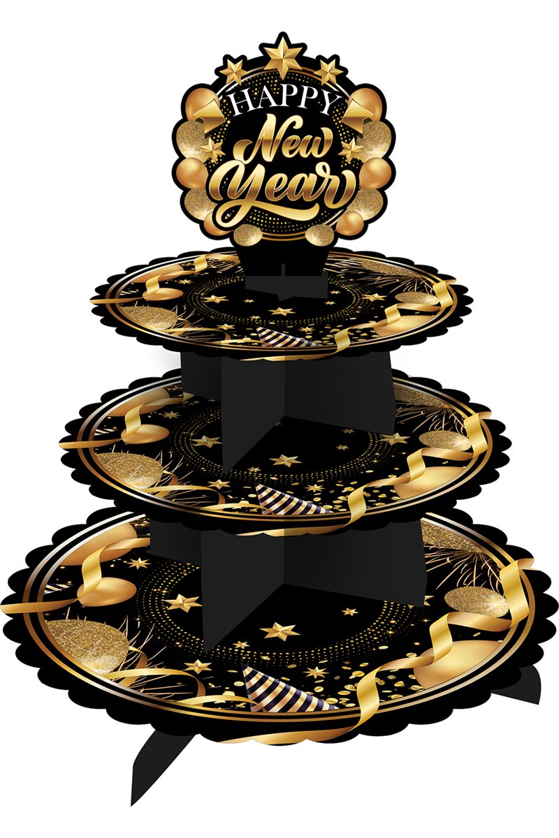 3 FLOORS TRAY 40X30 CM HAPPY NEW YEAR