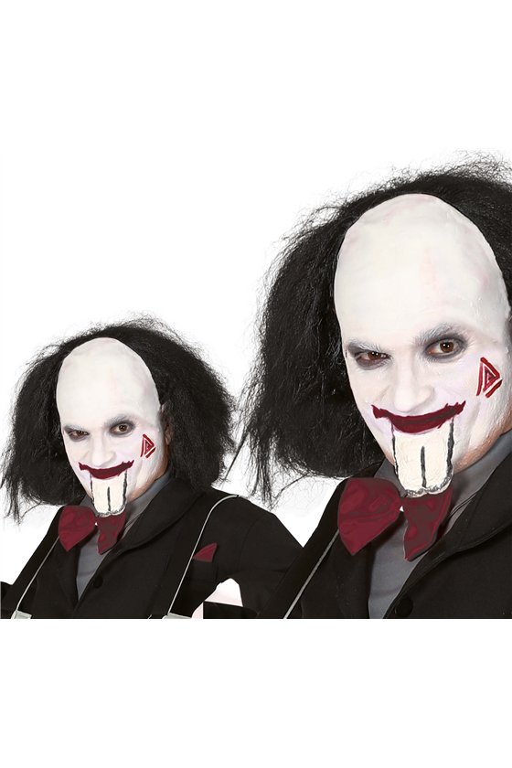 BALD WIG WITH BLACK HAIR IN BOX