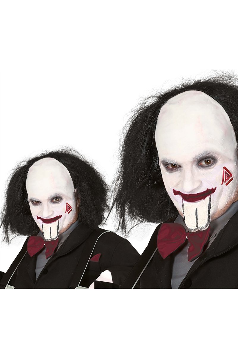 BALD WIG WITH BLACK HAIR IN BOX