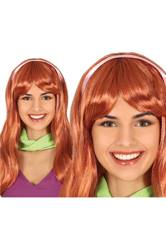 BROWN HAIR WIG WITH RIBBON IN BOX