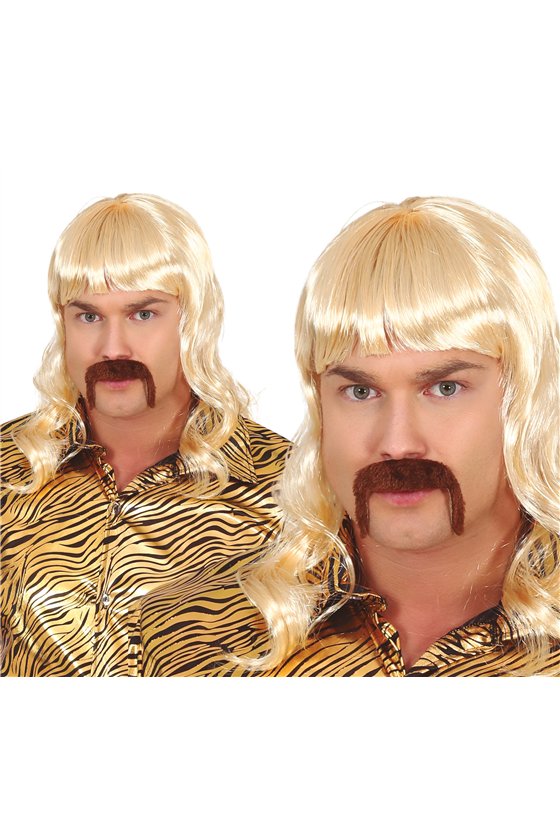 MAN WIG WITH MUSTACHE IN BOX