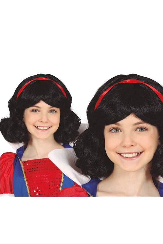 BLACK WIG WITH CHILD RIBBON IN BOX