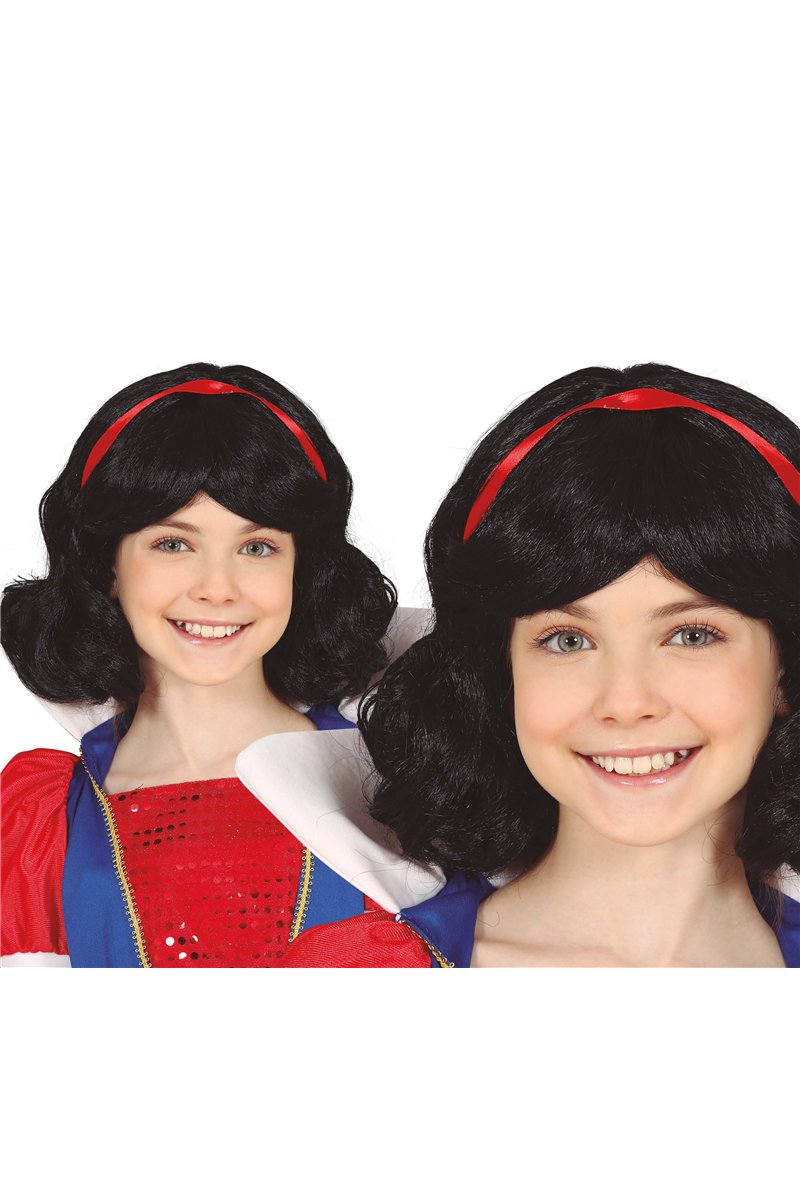BLACK WIG WITH CHILD RIBBON IN BOX