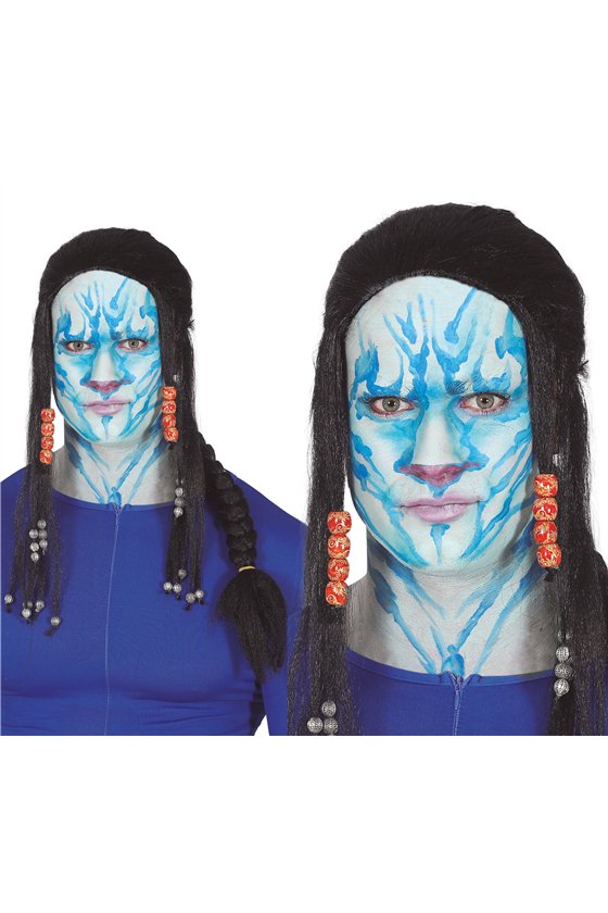 WIG WITH BRAIDS AND SCARF IN BOX