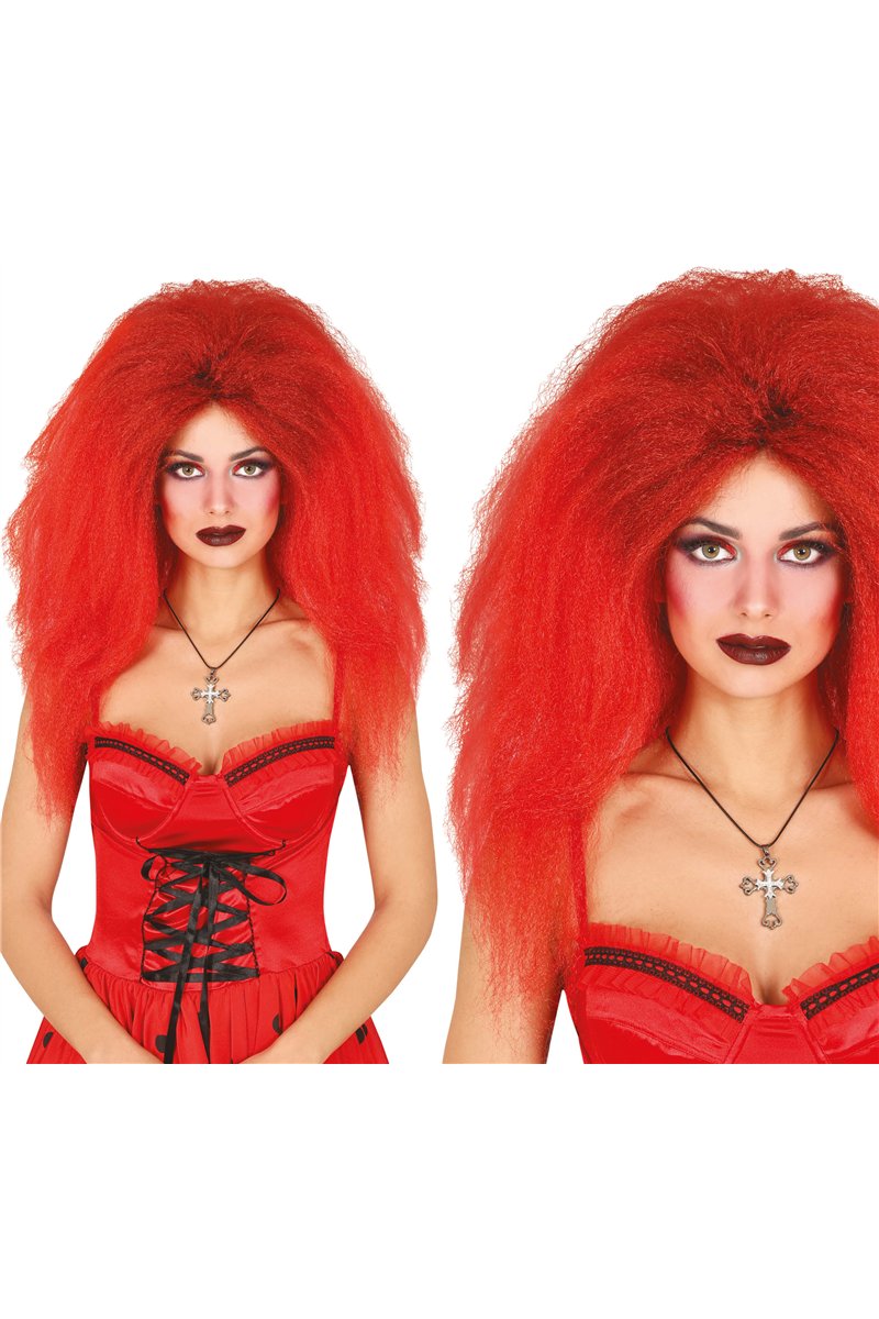 BLACK/RED MANE WIG IN BOX