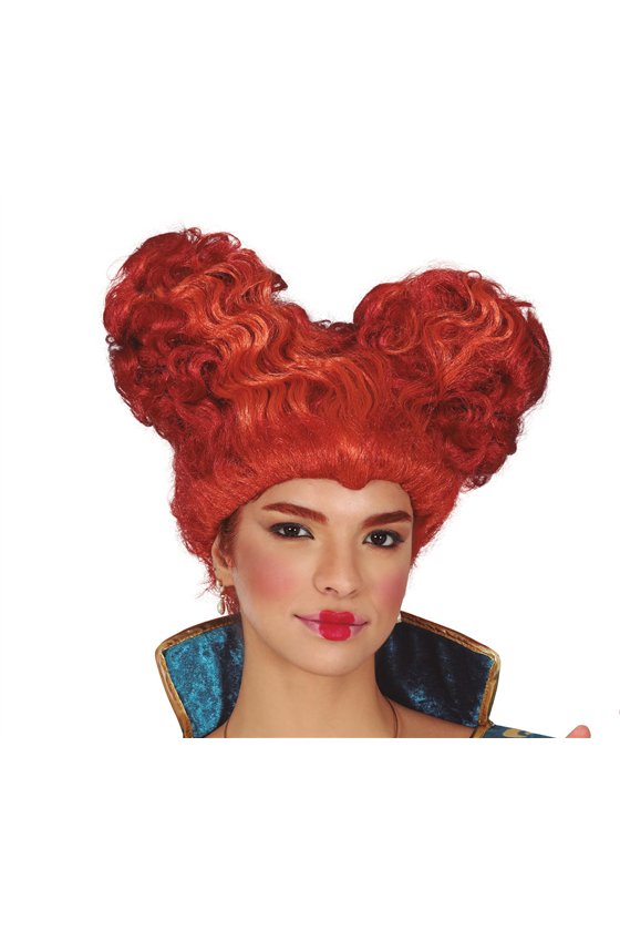 HEART SHAPED MEDIEVAL BROWN CURLS WIG, IN BOX