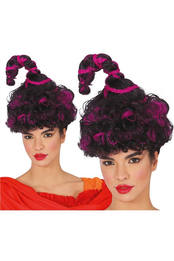 PURPLE BLACK CURLS WIG, IN BOX