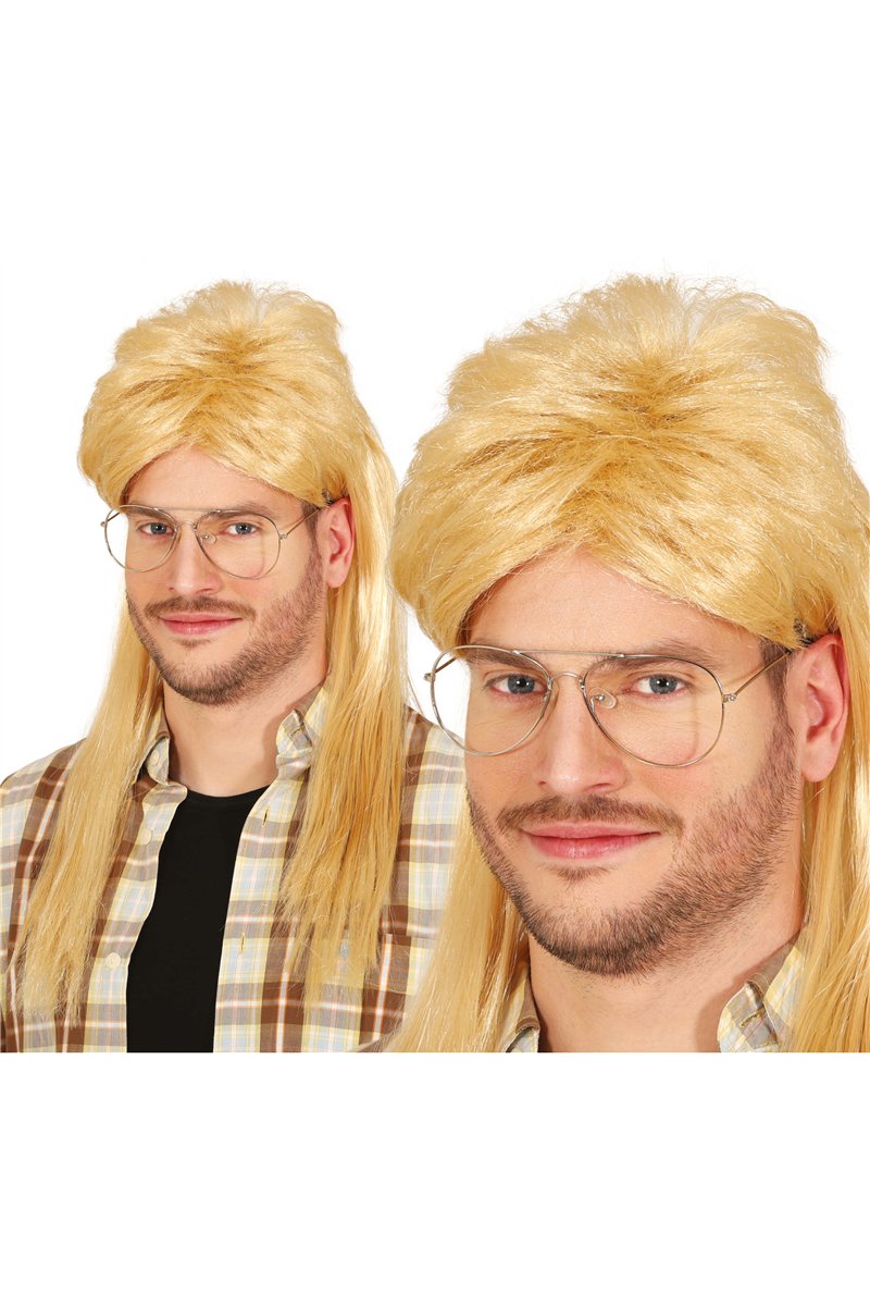 BLOND MULLET WIG (BOX PACKAGING), ADULTS
