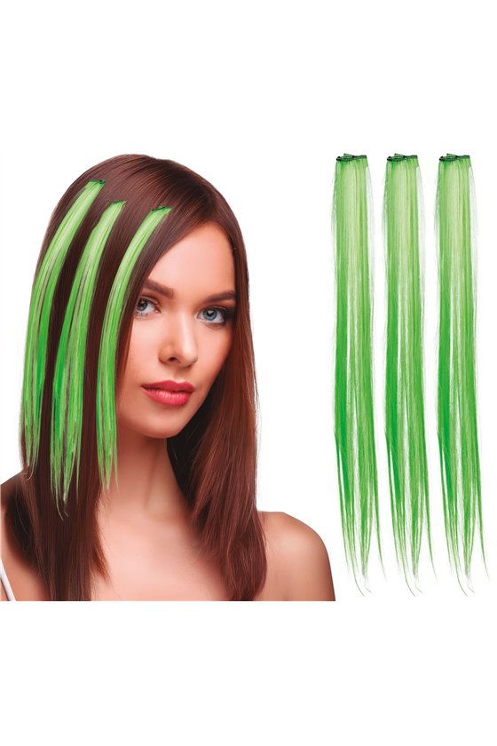 3 TUFTS / HAIR EXTENSION OF 50 CMS GREEN