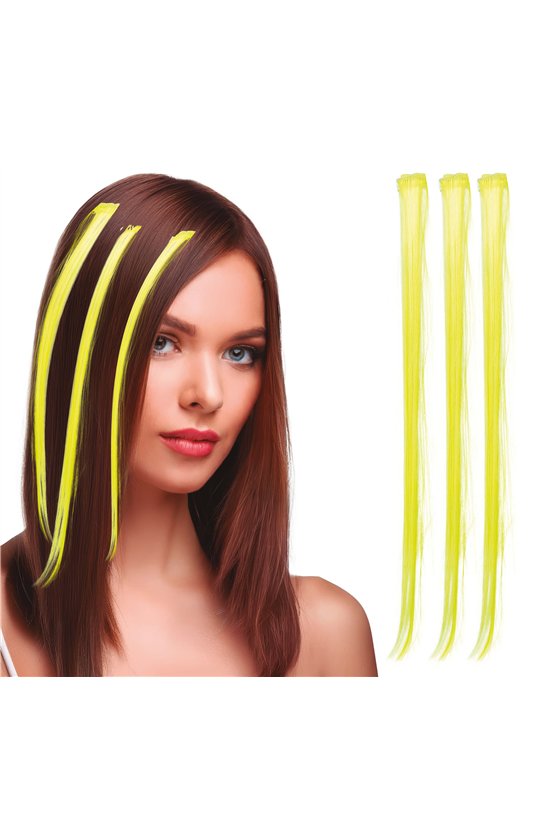 3 TUFTS / HAIR EXTENSION OF 50 CMS YELLOW