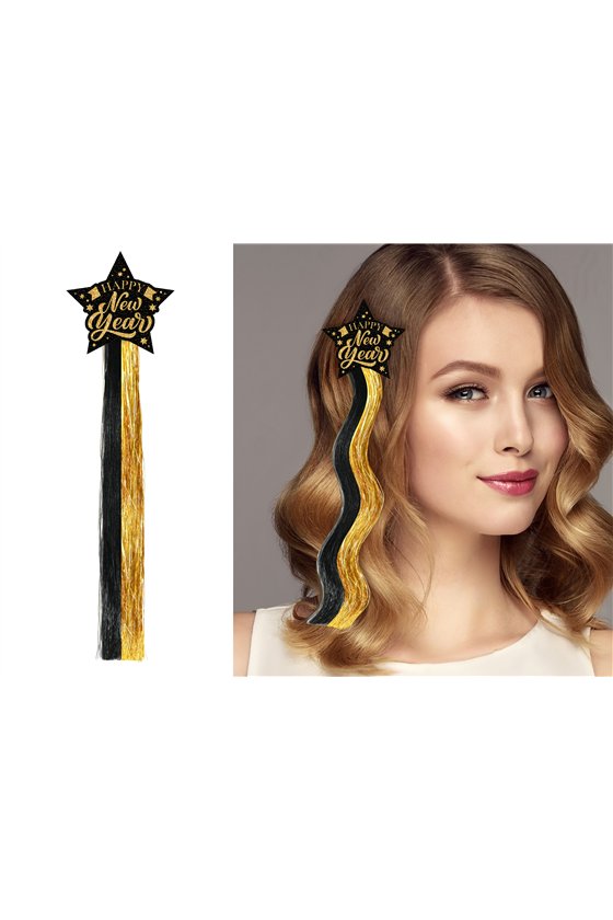 HAPPY NEW YEAR TUFT, BLACK AND GOLD