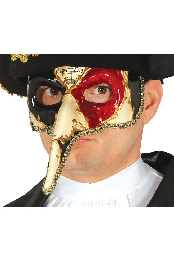 DECORATED VENETIAN MASK WITH NOSE AND SO