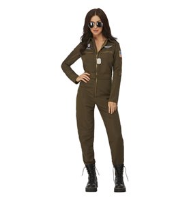 Top Gun Maverick Ladies Aviator Costume, Green