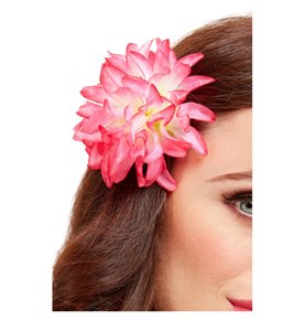 Tropical Hawaiian Flower Hair Clip, Pink