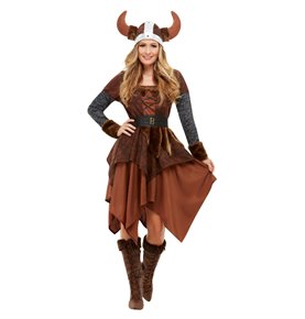 Viking Barbarian Queen Costume, Brown