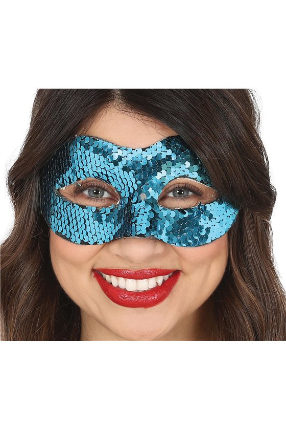BLUE SEQUINED MASK