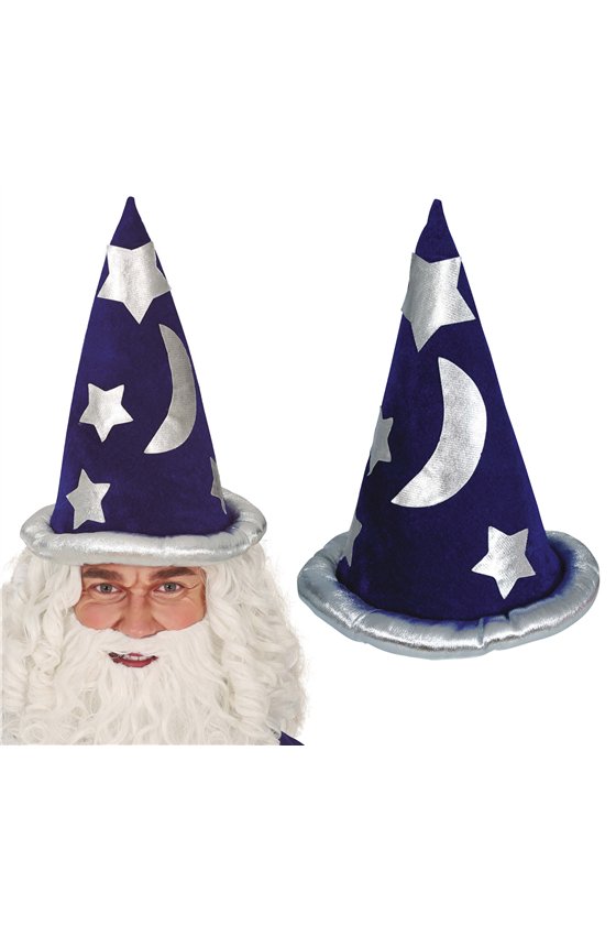 BLUE WIZARD HAT, VELVET