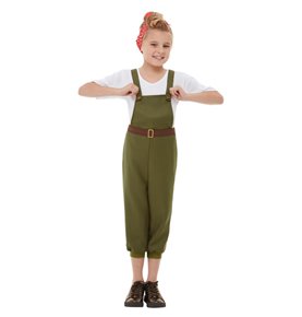WW2 Little Land Girl Costume, Green