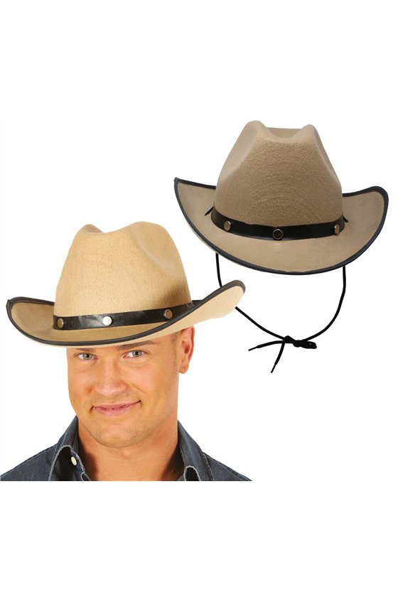 HAT COWBOY FELT LIGHT BROWN 