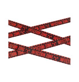 Zombie Infection Zone Caution Tape, Red & Black