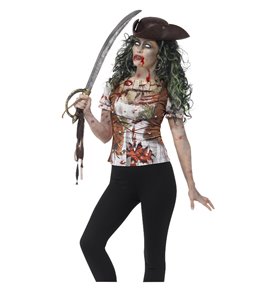 Zombie Pirate Wench T-Shirt, Green