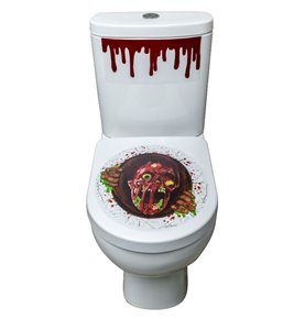 Zombie Portal Toilet Seat Stickers, Red