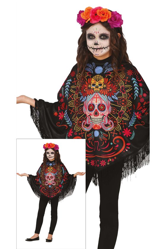 DAY OF DEATH PONCHO, CHILDREN, 7 - 9 YEARS