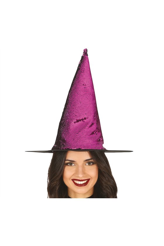 PURPLE SEQUIN WITCH HAT