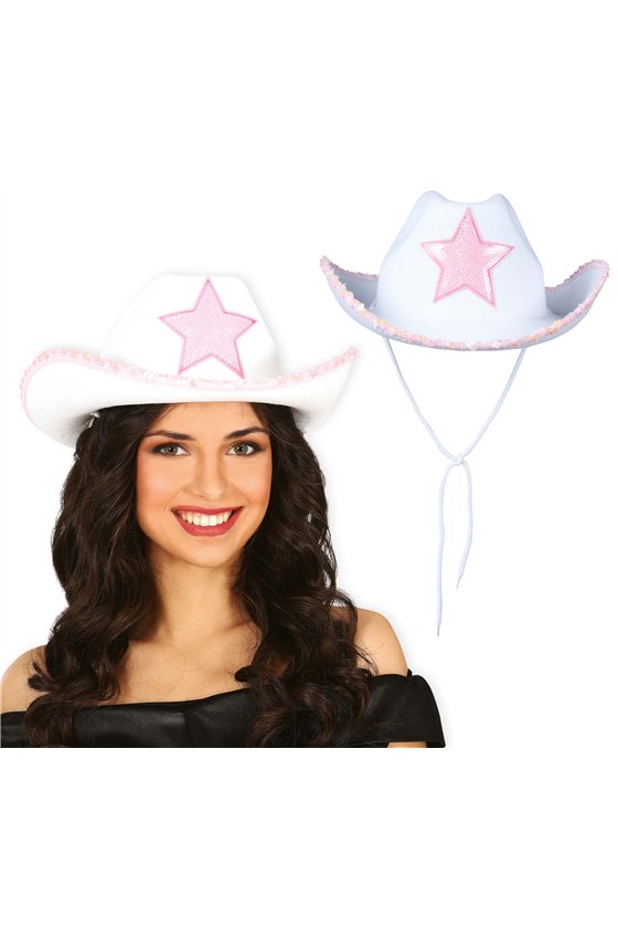WHITE COWBOY HAT WITH STAR