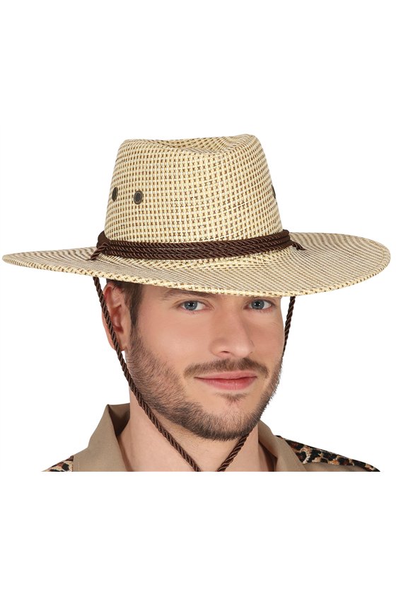 BROWN FABRIC COWBOY HAT