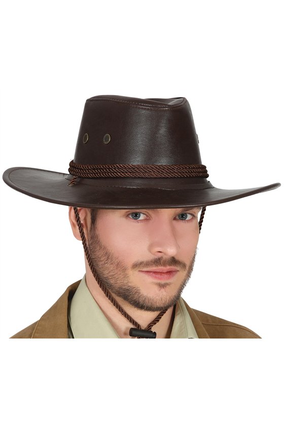 BROWN COWBOY HAT SIMILAR/LEATHER