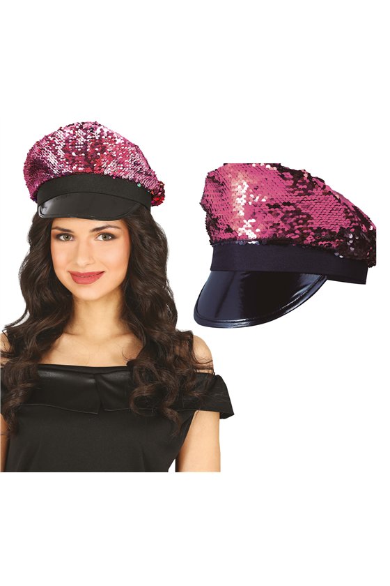 PINK SEQUIN CAP