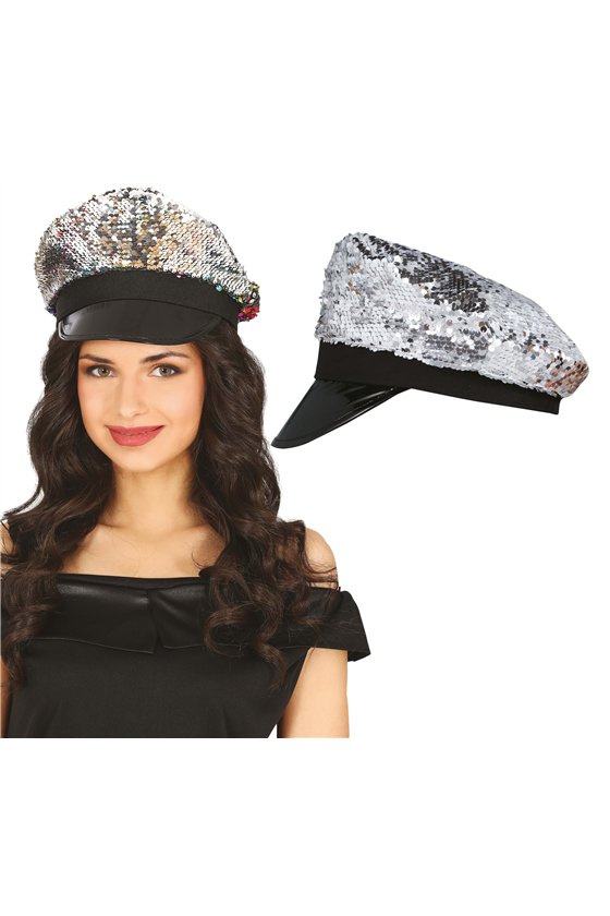 SILVER SEQUIN CAP