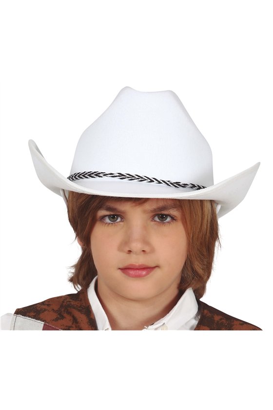 CHILDREN'S WHITE FELT COWBOY HAT