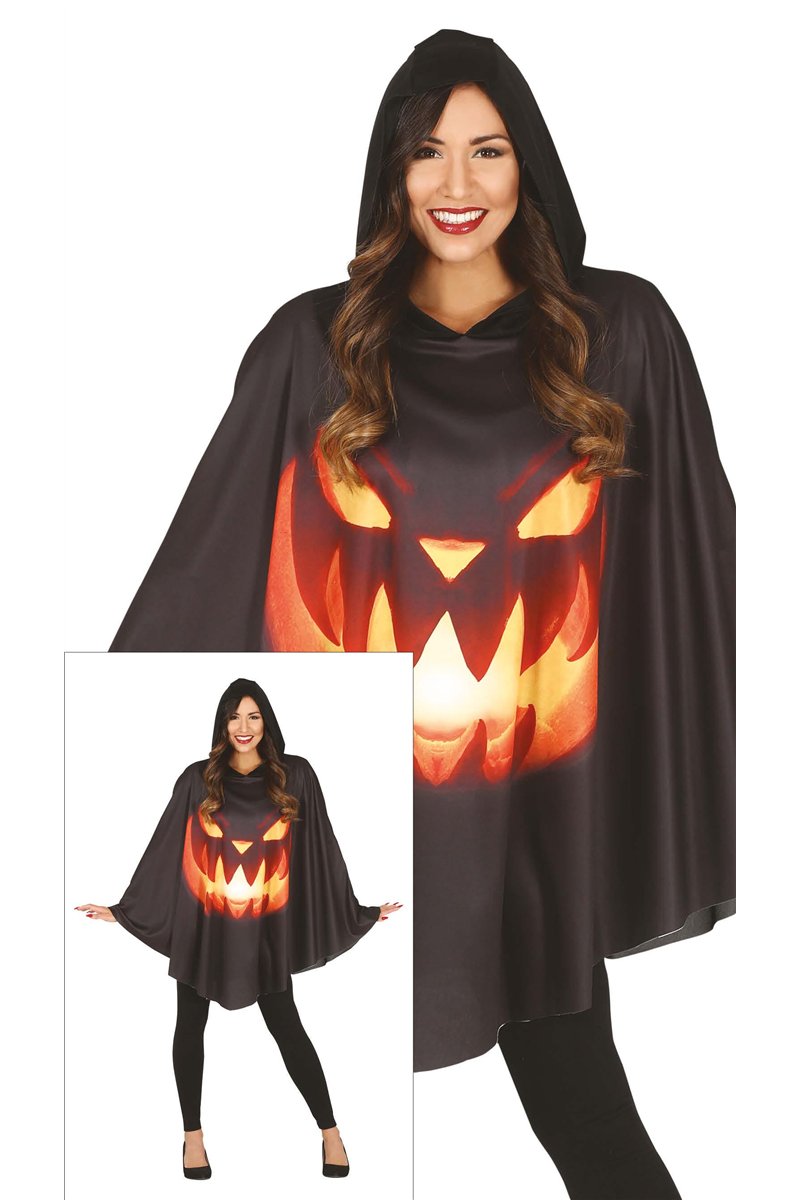 PUMPKIN PONCHO, ADULT, L SIZE