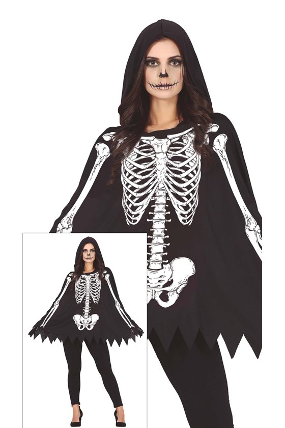 SKELETON PONCHO, ADULT, L SIZE