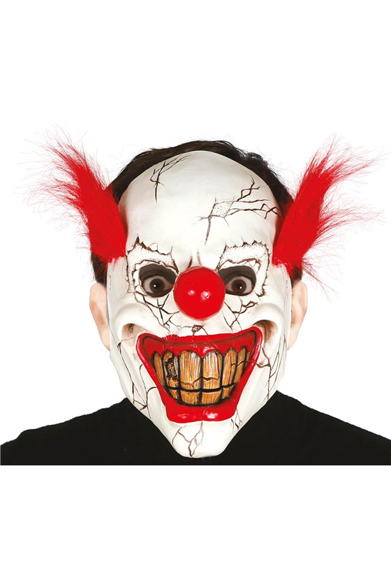 HORROR CLOWN MASK WITH HAIR LATEX