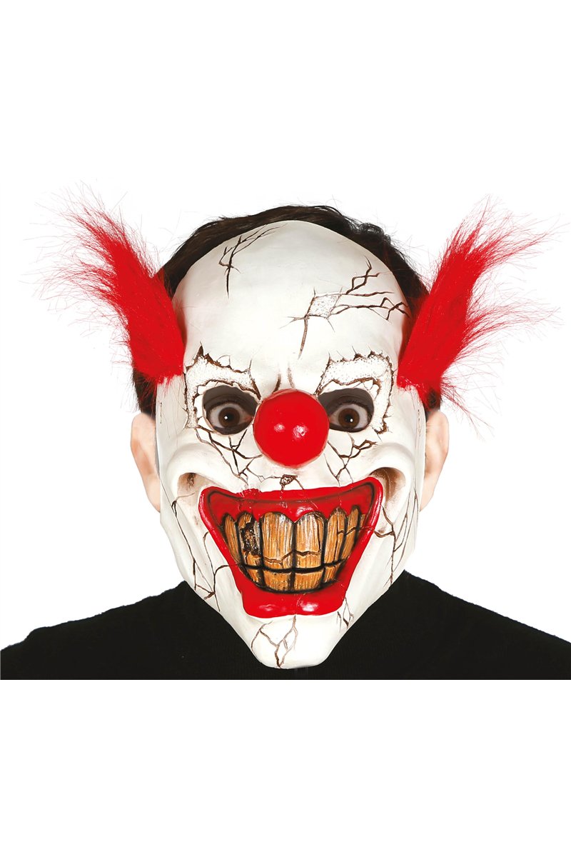 HORROR CLOWN MASK WITH HAIR LATEX