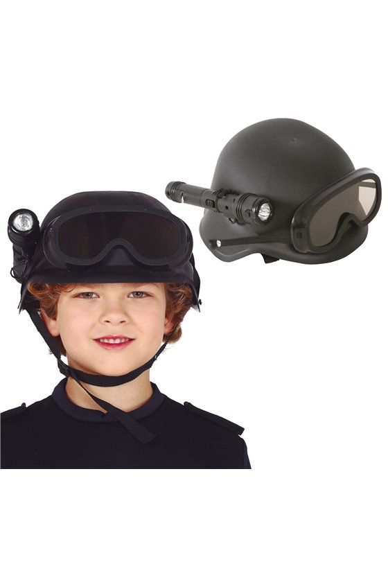 CHILD RIOT HELMET WITH FLASLIGHT