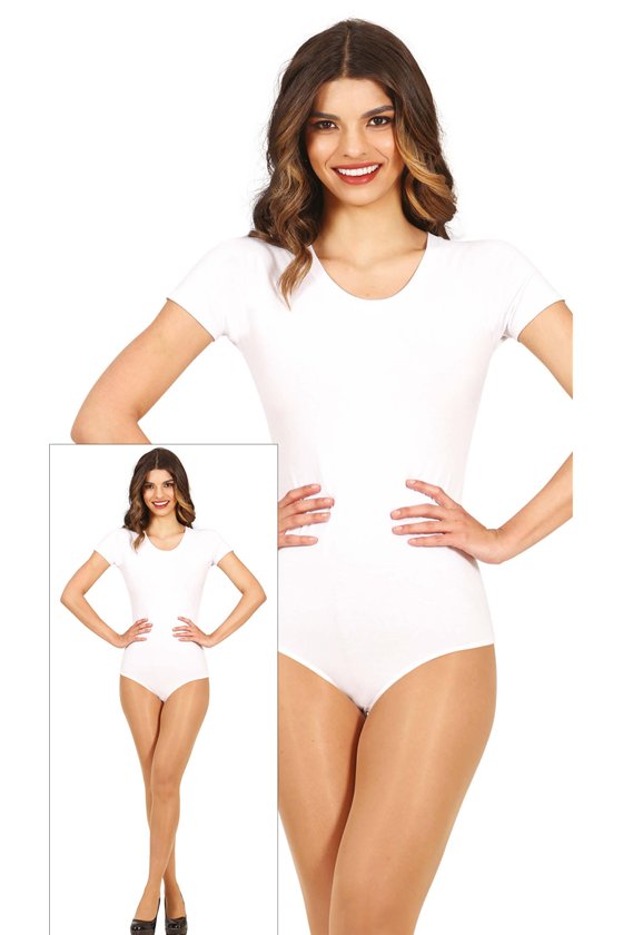 ADULT WHITE SHORT SLEEVE LEOTARD 42-44(L)