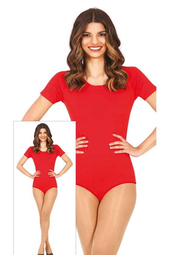 ADULT RED SHORT SLEEVE LEOTARD 38-40(M)