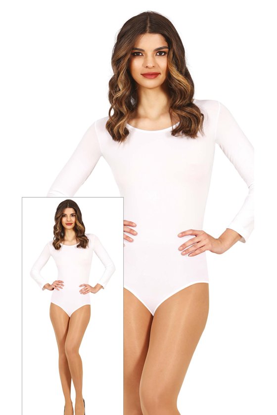 LONG SLEEVE WHITE LEOTARD ADULT 38-40 (M)