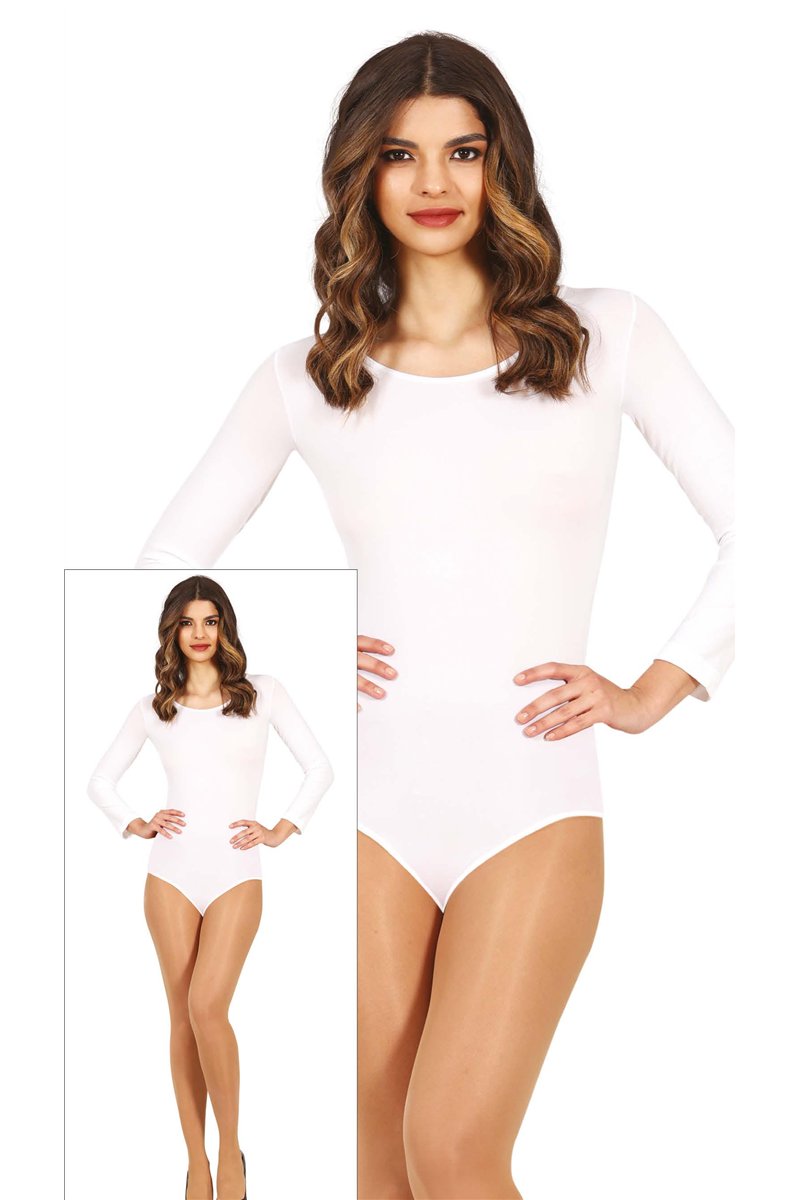 LONG SLEEVE WHITE LEOTARD ADULT 42-44 (L)